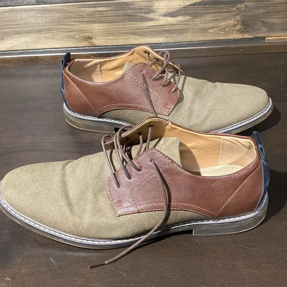 Madden Mens Yanton Oxford Dress Shoes Brown Almond Toe Lace Up Size 11